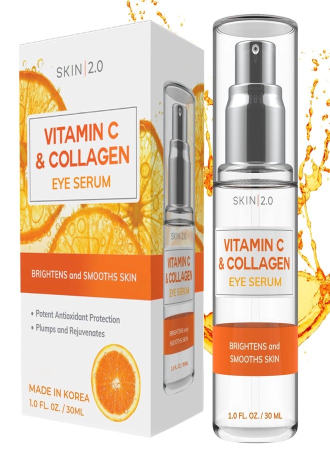 Skin 2.0 Vitamin C & Collagen Under Eye Serum – Dermatologist Tested, Anti Aging Korean Skin Care – Targets Dark Circles, Puffiness & Fine Lines for Smoother, Firmer Eyes – Vegan Clean Beauty, 1 fl oz - Image 1